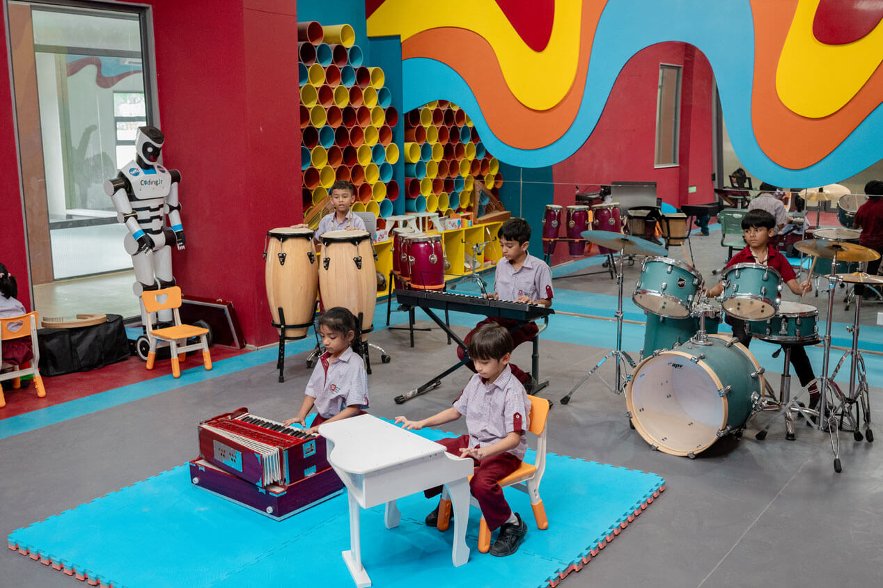 The school music room